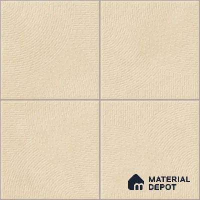 Punch Wall & Floor Tile TL 05633 Tones Circlet Ivory 1 ft x 1 ft Ceramic Glossy Finish - 9 mm | Suitable for Living Room, Bedroom, Kitchen, Bathroom