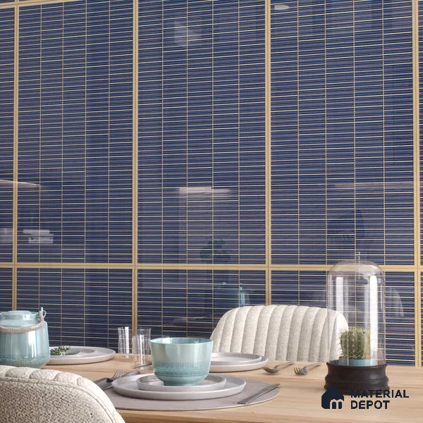 Faux Subway Wall Tile TL 06499 C Kitkat Cobalt Blue 4 ft x 2 ft Vitrified Glossy Finish - 9 mm | Suitable for Kitchen, Bathroom & Dining Area (Sample)