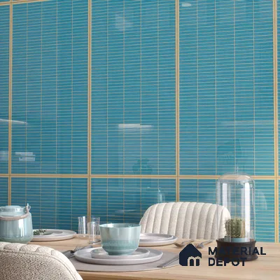 Faux Subway Wall Tile TL 06499 G Kitkat Sky 4 ft x 2 ft Vitrified Glossy Finish - 9 mm | Suitable for Kitchen, Bathroom & Dining Area