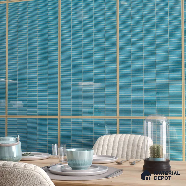 Faux Subway Wall Tile TL 06499 G Kitkat Sky 4 ft x 2 ft Vitrified Glossy Finish - 9 mm | Suitable for Kitchen, Bathroom & Dining Area