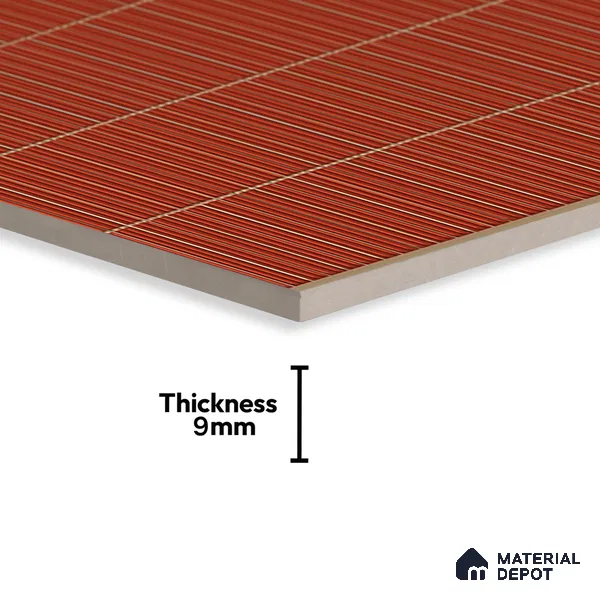 Faux Subway Wall Tile TL 06499 H Kitkat Red 4 ft x 2 ft Vitrified Glossy Finish - 9 mm | Suitable for Kitchen, Bathroom & Dining Area (Sample)