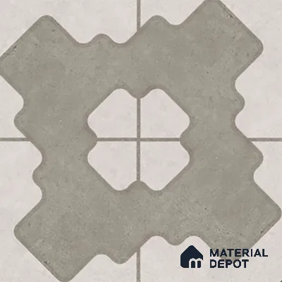 Parking Floor Tile TL 03387 B Puzzle Beige 16 x 16 inch Matte Finish Anti Slip Vitrified Tile - 12 mm | Pattern Alignment May Vary | 2-3 mm Spacer is Mandatory