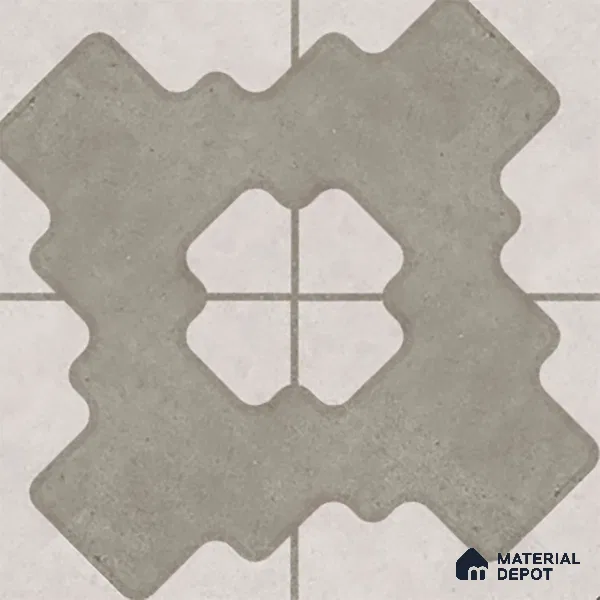 Parking Floor Tile TL 03387 B Puzzle Beige 16 x 16 inch Matte Finish Anti Slip Vitrified Tile - 12 mm | Pattern Alignment May Vary | 2-3 mm Spacer is Mandatory