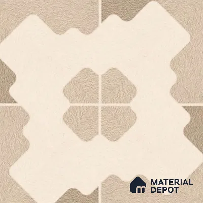 TL 03387 H Puzzle Ivory 400 x 400 mm Matte Finish Anti Slip Vitrified Parking Floor Tile - 12 mm | Pattern Alignment May Vary | 2-3 mm Spacer is Mandatory (Sample)