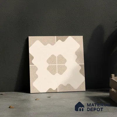 TL 03387 H Puzzle Ivory 400 x 400 mm Matte Finish Anti Slip Vitrified Parking Floor Tile - 12 mm | Pattern Alignment May Vary | 2-3 mm Spacer is Mandatory (Sample)