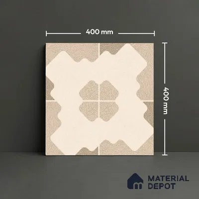 TL 03387 H Puzzle Ivory 400 x 400 mm Matte Finish Anti Slip Vitrified Parking Floor Tile - 12 mm | Pattern Alignment May Vary | 2-3 mm Spacer is Mandatory (Sample)