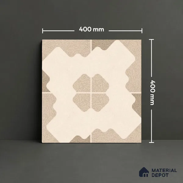 TL 03387 H Puzzle Ivory 400 x 400 mm Matte Finish Anti Slip Vitrified Parking Floor Tile - 12 mm | Pattern Alignment May Vary | 2-3 mm Spacer is Mandatory (Sample)