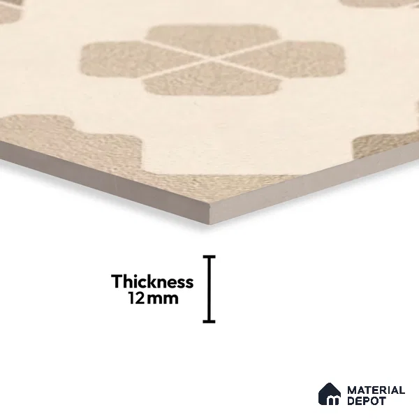 TL 03387 H Puzzle Ivory 400 x 400 mm Matte Finish Anti Slip Vitrified Parking Floor Tile - 12 mm | Pattern Alignment May Vary | 2-3 mm Spacer is Mandatory (Sample)
