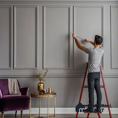 DIY Unfinished HDHMR Designer Paintable Wainscot French Wall Moulding Design 1 Greenova PM 00297 | 8 ft x 65 mm x 18 mm | Nail & Adhesive Installation