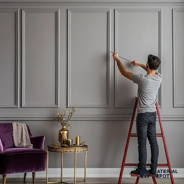 DIY Unfinished HDHMR Designer Paintable Wainscot French Wall Moulding Design 1 Greenova PM 00297 | 8 ft x 65 mm x 18 mm | Nail & Adhesive Installation