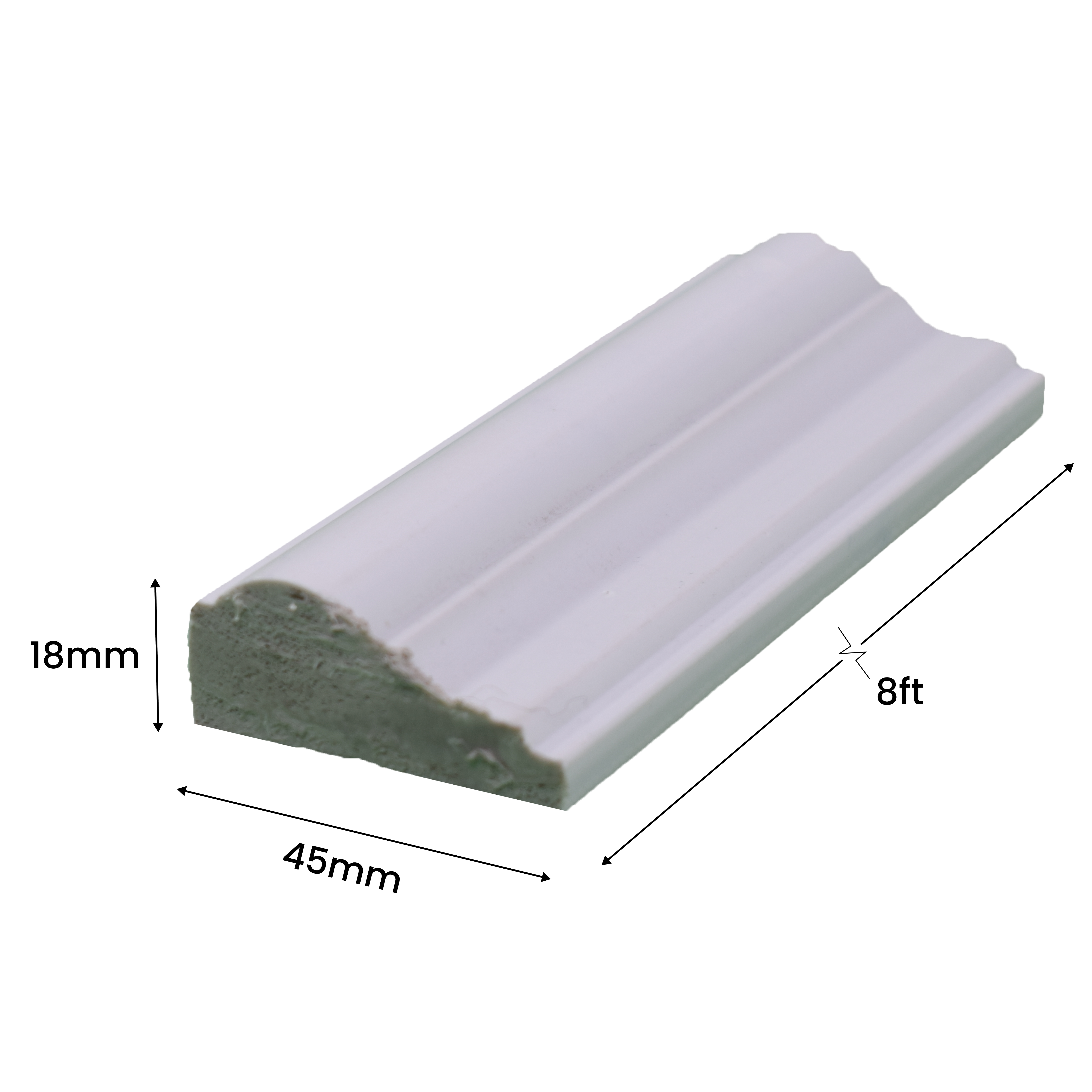 Paintable DIY Finished PVC / Charcoal Designer Wainscot French Wall Moulding Design 1 Crystalon PM 00283 B | 8 ft x 45 mm x 18 mm | Nail & Adhesive Installation