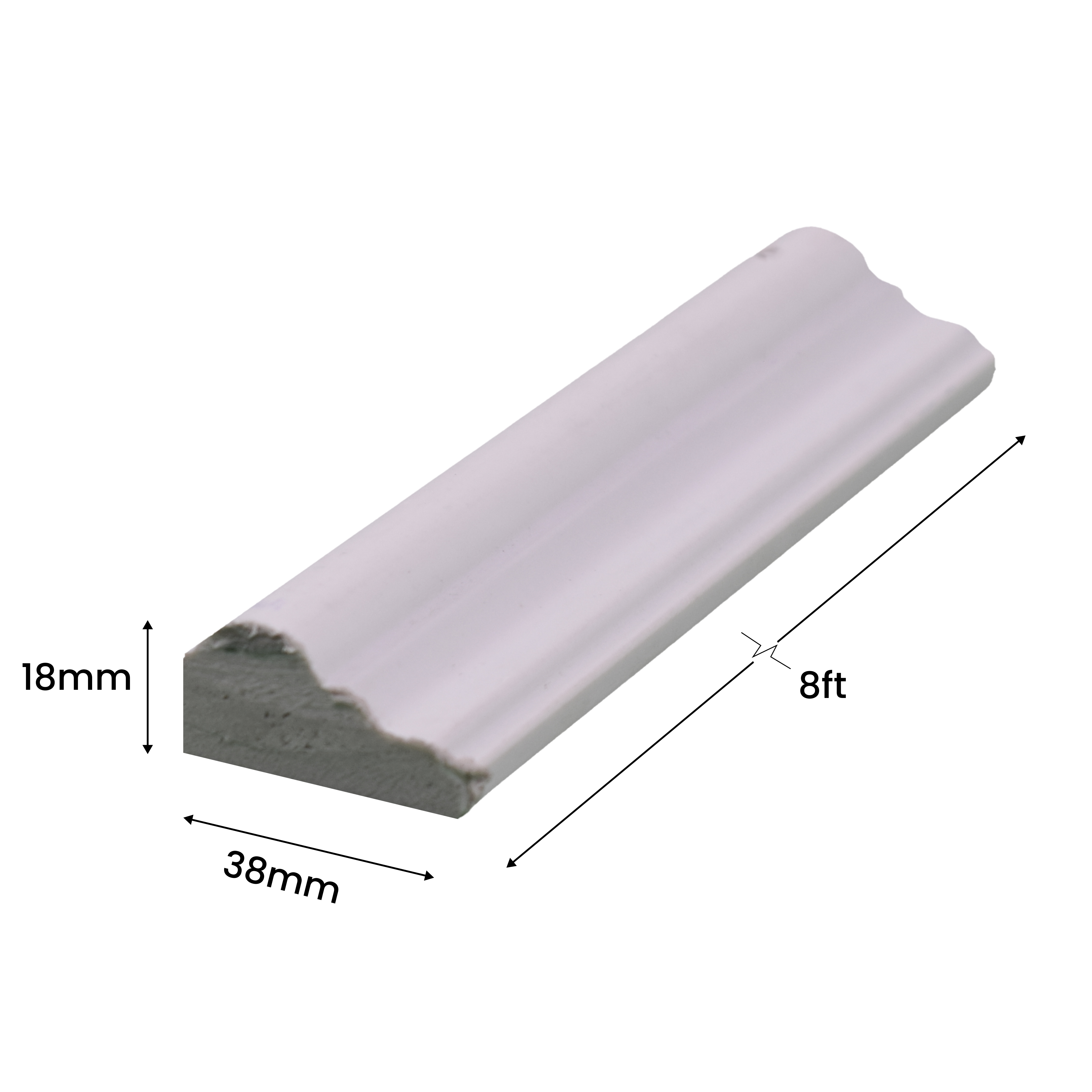 Paintable DIY Finished PVC / Charcoal Designer Wainscot French Wall Moulding Design 1 Crystalon PM 00283 D | 8 ft x 30 mm x 15 mm | Nail & Adhesive Installation