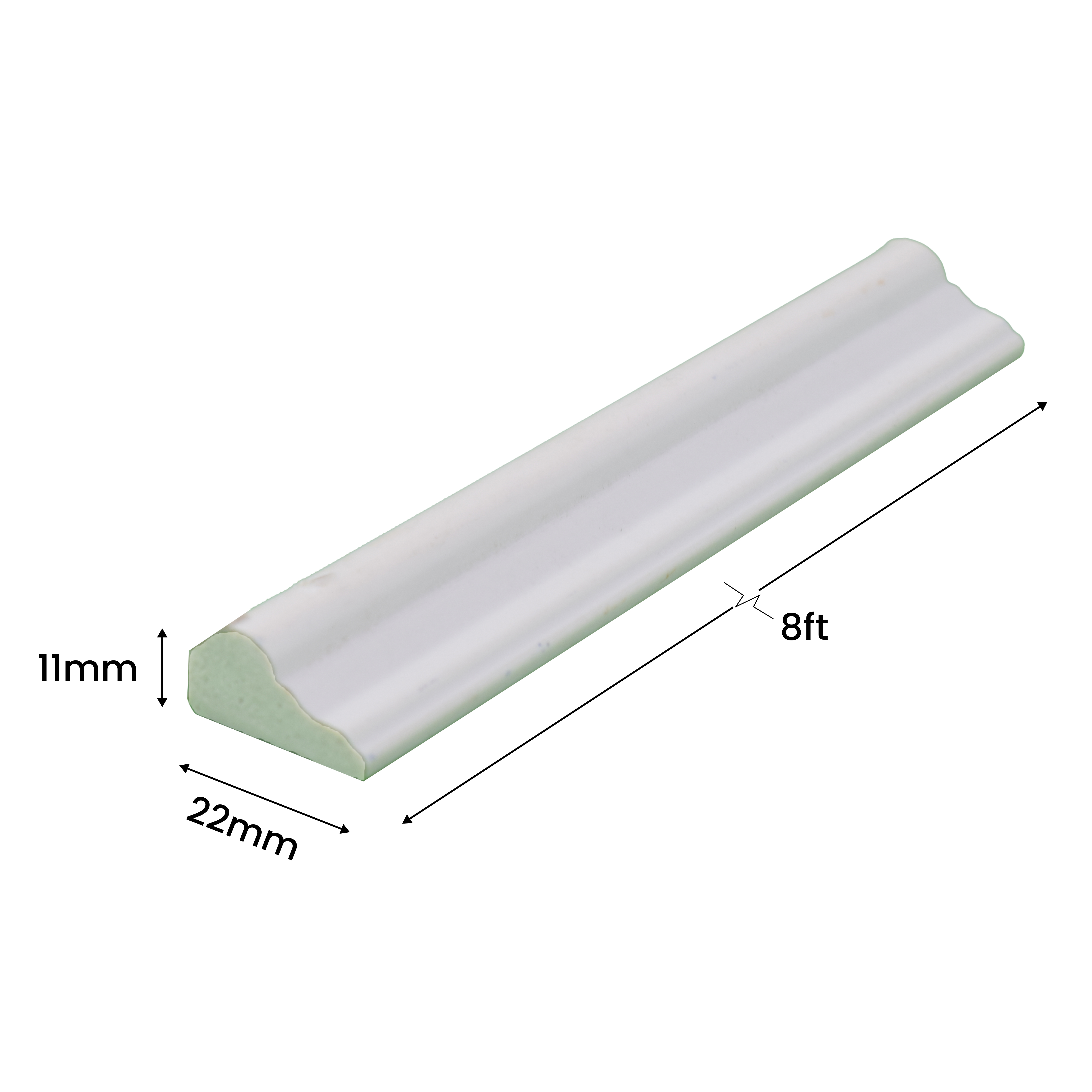 Paintable DIY Finished PVC / Charcoal Designer Wainscot French Wall Moulding Design 1 Crystalon PM 00283 E | 8 ft x 22 mm x 11 mm | Nail & Adhesive Installation