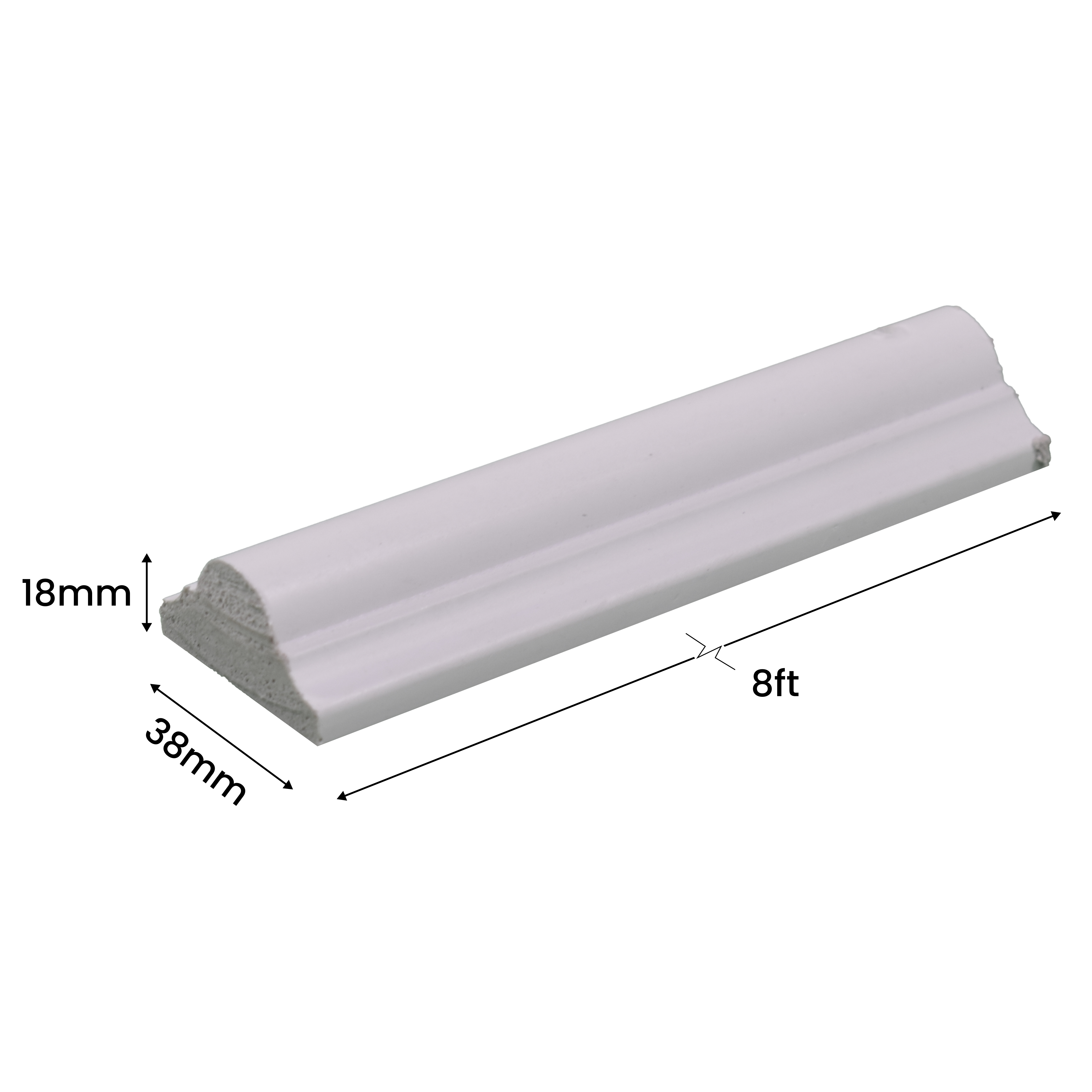 Paintable DIY Finished PVC / Charcoal Designer Wainscot French Wall Moulding Design 2 Crystalon PM 00283 F | 8 ft x 38 mm x 18 mm | Nail & Adhesive Installation