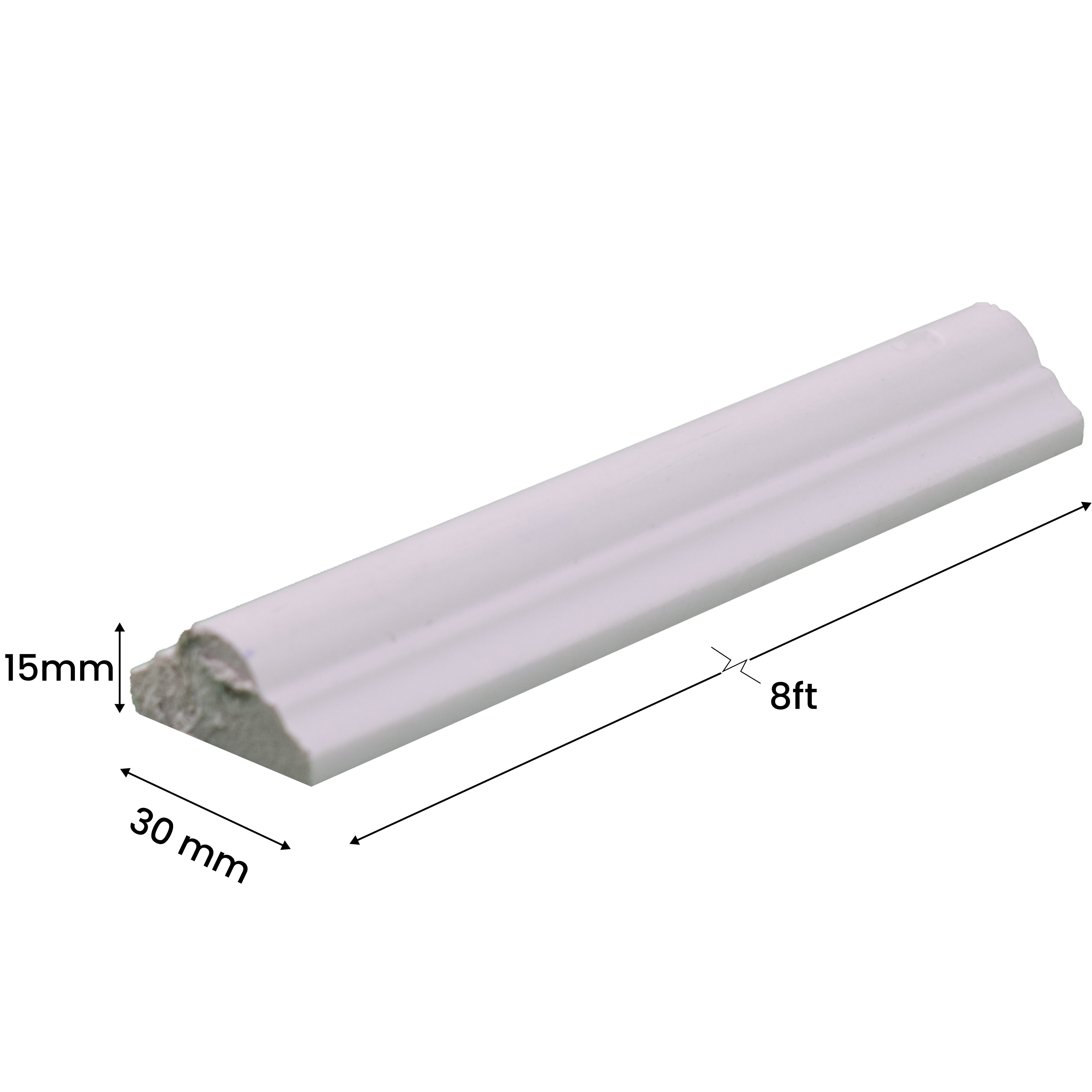 Paintable DIY Finished PVC / Charcoal Designer Wainscot French Wall Moulding Design 2 Crystalon PM 00283 G | 8 ft x 30 mm x 15 mm | Nail & Adhesive Installation