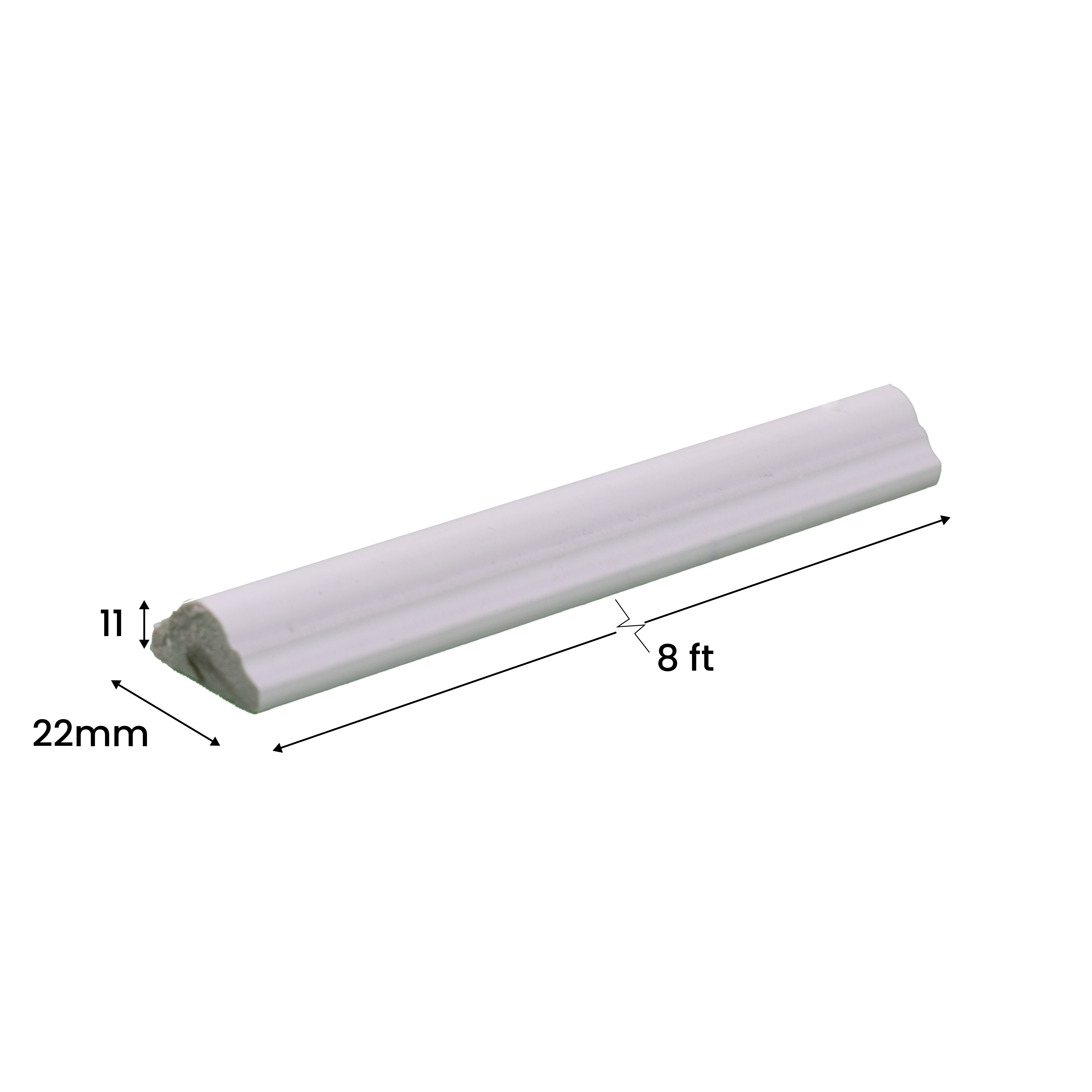 Paintable DIY Finished PVC / Charcoal Designer Wainscot French Wall Moulding Design 2 Crystalon PM 00283 H | 8 ft x 22 mm x 11 mm | Nail & Adhesive Installation