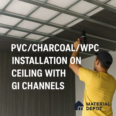PVC/Charcoal/WPC installation on Ceiling with GI Channels