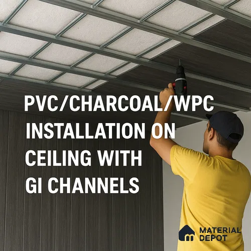 PVC/Charcoal/WPC installation on Ceiling with GI Channels