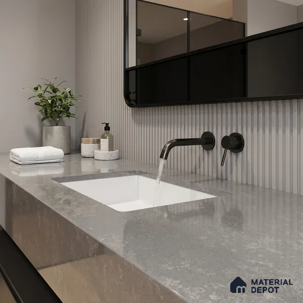 Belina Quartz QR 00001 C Urbane Viola Series 10.75 ft x 2.71 ft Quartz - 20 mm | 7 Years Warranty | Suitable for Kitchen, Restaurant, Counter Tops, Dining, Reception, office
