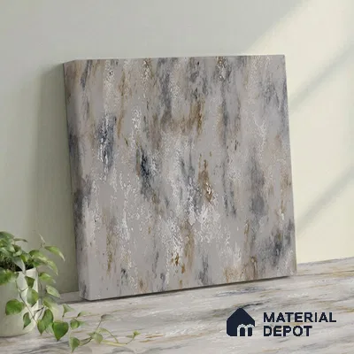 Belina Quartz QR 00002 Ivory Cloudstone Viola Series 10.75 ft x 5.42 ft Quartz - 20 mm | 7 Years Warranty | Suitable for Kitchen, Restaurant, Counter Tops, Dining, Reception, office