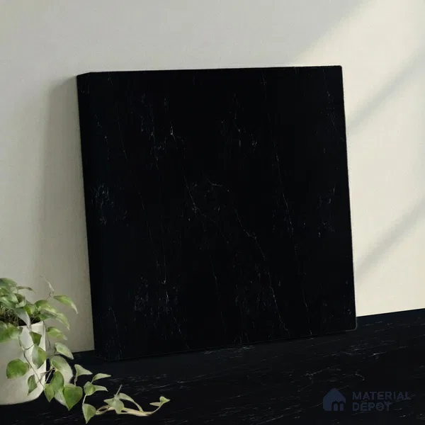 Belina Quartz QR 00007 Calacatta Noir Viola Series 10.75 ft x 5.42 ft Quartz - 20 mm | 7 Years Warranty | Suitable for Kitchen, Restaurant, Counter Tops, Dining, Reception, office