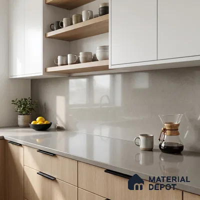 Belina Quartz QR 00012 Sandstone Viola Series 10 ft x 4.75 ft Quartz - 20 mm | 7 Years Warranty | Suitable for Kitchen, Restaurant, Counter Tops, Dining, Reception, office