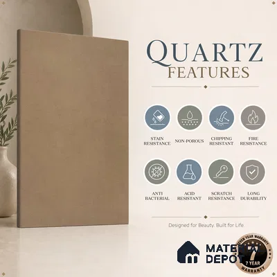 Belina Quartz QR 00013 Copper Umber Viola Series 10 ft x 4.75 ft Quartz - 20 mm | 7 Years Warranty | Suitable for Kitchen, Restaurant, Counter Tops, Dining, Reception, office
