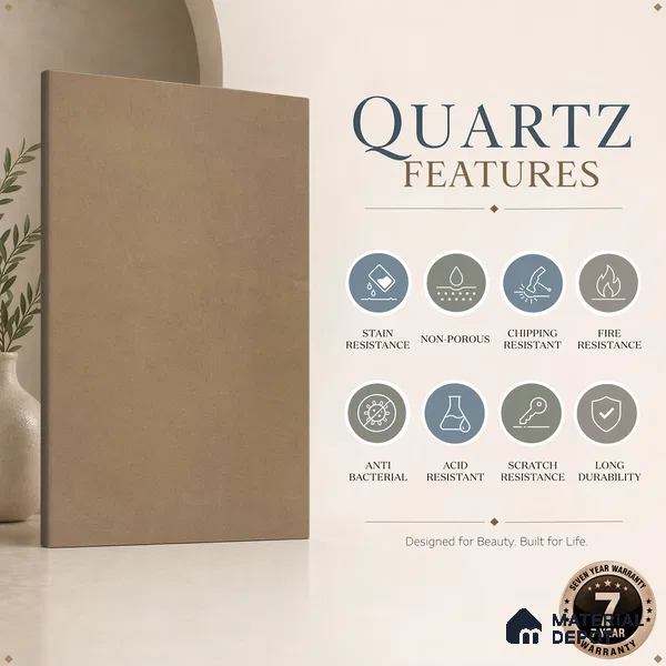 Belina Quartz QR 00013 Copper Umber Viola Series 10 ft x 4.75 ft Quartz - 20 mm | 7 Years Warranty | Suitable for Kitchen, Restaurant, Counter Tops, Dining, Reception, office