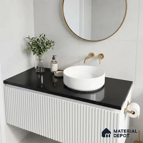 Belina Quartz QR 00016 Noir Astral Regalia Series 11.42 ft x 6.58 ft Quartz - 20 mm | 10 Years Warranty | Suitable for Kitchen, Restaurant, Counter Tops, Dining, Reception, office