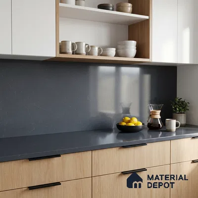 Belina Quartz QR 00017 Noir Astral Regalia Series 11.42 ft x 6.58 ft Quartz - 20 mm | 10 Years Warranty | Suitable for Kitchen, Restaurant, Counter Tops, Dining, Reception, office