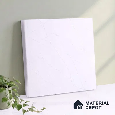 Belina Quartz QR 00019 Lunar Veil Regalia Series 11.42 ft x 6.58 ft Quartz - 20 mm | 10 Years Warranty | Suitable for Kitchen, Restaurant, Counter Tops, Dining, Reception, office