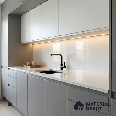 Belina Quartz QR 00020 Frosted Aurora Regalia Series 11.42 ft x 6.58 ft Quartz - 20 mm | 10 Years Warranty | Suitable for Kitchen, Restaurant, Counter Tops, Dining, Reception, office
