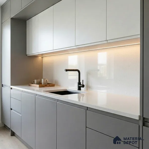 Belina Quartz QR 00020 Frosted Aurora Regalia Series 11.42 ft x 6.58 ft Quartz - 20 mm | 10 Years Warranty | Suitable for Kitchen, Restaurant, Counter Tops, Dining, Reception, office