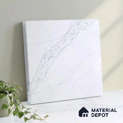 Belina Quartz QR 00022 Celestial Vein Regalia Series 11.42 ft x 6.58 ft Quartz - 20 mm | 10 Years Warranty | Suitable for Kitchen, Restaurant, Counter Tops, Dining, Reception, office