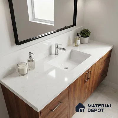 Belina Quartz QR 00026 Lunar Veil Regalia Series 11.42 ft x 6.58 ft Quartz - 20 mm | 10 Years Warranty | Suitable for Kitchen, Restaurant, Counter Tops, Dining, Reception, office