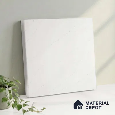 Belina Quartz QR 00026 Lunar Veil Regalia Series 11.42 ft x 6.58 ft Quartz - 20 mm | 10 Years Warranty | Suitable for Kitchen, Restaurant, Counter Tops, Dining, Reception, office