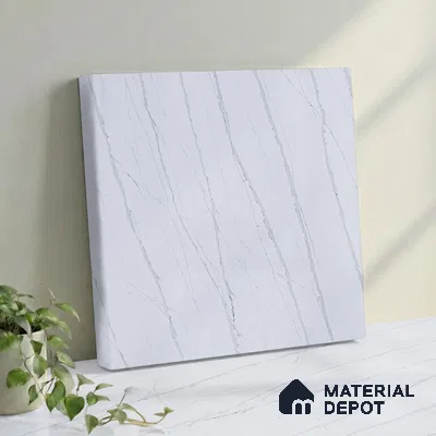Belina Quartz QR 00027 Silver Drift Regalia Series 11.42 ft x 6.58 ft Quartz - 20 mm | 10 Years Warranty | Suitable for Kitchen, Restaurant, Counter Tops, Dining, Reception, office