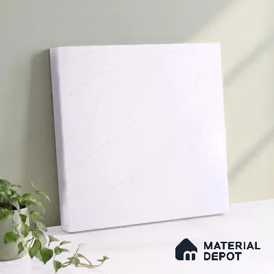 Belina Quartz QR 00030 Lunar Veil Regalia Series 11.42 ft x 6.58 ft Quartz - 20 mm | 10 Years Warranty | Suitable for Kitchen, Restaurant, Counter Tops, Dining, Reception, office