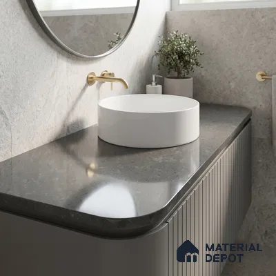 Belina Quartz QR 00031 Urban Mist Regalia Series 11.42 ft x 6.58 ft Quartz - 20 mm | 10 Years Warranty | Suitable for Kitchen, Restaurant, Counter Tops, Dining, Reception, office