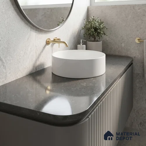 Belina Quartz QR 00031 Urban Mist Regalia Series 11.42 ft x 6.58 ft Quartz - 20 mm | 10 Years Warranty | Suitable for Kitchen, Restaurant, Counter Tops, Dining, Reception, office