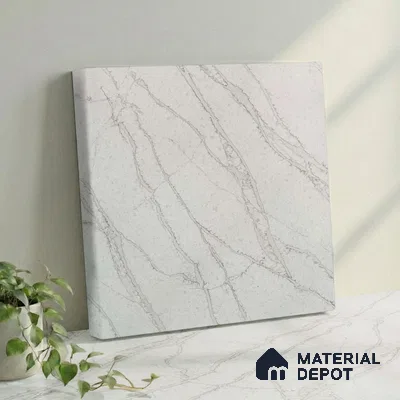 Belina Quartz QR 00035 Ivory Whisper Regalia Series 11.42 ft x 6.58 ft Quartz - 20 mm | 10 Years Warranty | Suitable for Kitchen, Restaurant, Counter Tops, Dining, Reception, office