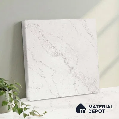 Belina Quartz QR 00039 Celestial Veil Regalia Series 11.42 ft x 6.58 ft Quartz - 20 mm | 10 Years Warranty | Suitable for Kitchen, Restaurant, Counter Tops, Dining, Reception, office