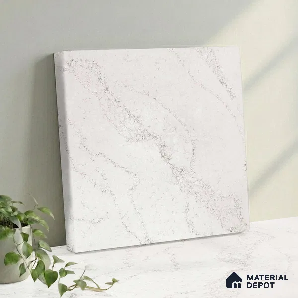 Belina Quartz QR 00039 Celestial Veil Regalia Series 11.42 ft x 6.58 ft Quartz - 20 mm | 10 Years Warranty | Suitable for Kitchen, Restaurant, Counter Tops, Dining, Reception, office