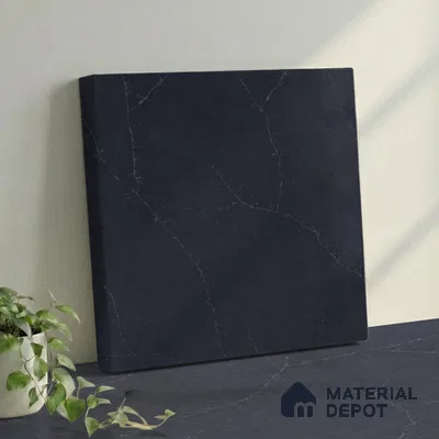 Belina Quartz QR 00044 Obsidian Veil Regalia Series 11.42 ft x 6.58 ft Quartz - 20 mm | 10 Years Warranty | Suitable for Kitchen, Restaurant, Counter Tops, Dining, Reception, office