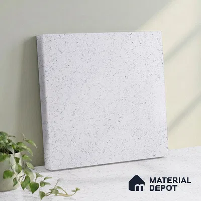 Belina Quartz QR 00050 Frosted Marina Regalia Series 11.42 ft x 6.58 ft Quartz - 20 mm | 10 Years Warranty | Suitable for Kitchen, Restaurant, Counter Tops, Dining, Reception, office