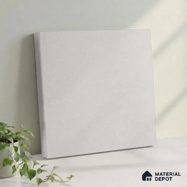 Belina Quartz QR 00052 Ivory Whisper Regalia Series 11.42 ft x 6.58 ft Quartz - 20 mm | 10 Years Warranty | Suitable for Kitchen, Restaurant, Counter Tops, Dining, Reception, office