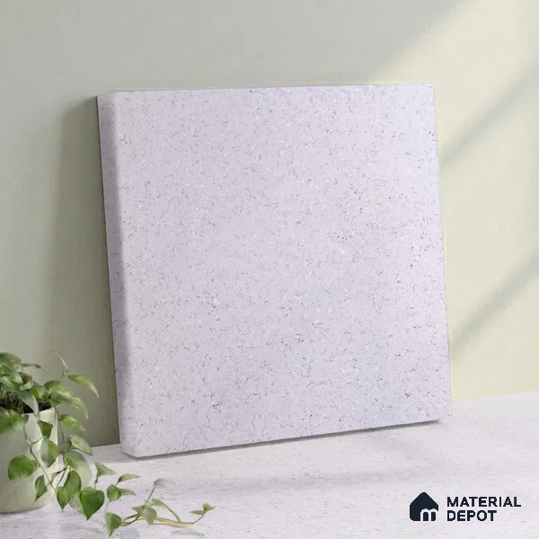 Belina Quartz QR 00053 Frosted Whisper Regalia Series 11.42 ft x 6.58 ft Quartz - 20 mm | 10 Years Warranty | Suitable for Kitchen, Restaurant, Counter Tops, Dining, Reception, office