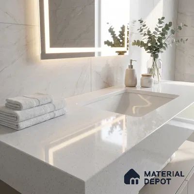 Belina Quartz QR 00054 C Frosted Pebble Regalia Series 10.76 ft x 2.71 ft Quartz - 20 mm | 10 Years Warranty | Suitable for Kitchen, Restaurant, Counter Tops, Dining, Reception, office