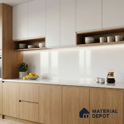 Belina Quartz QR 00054 C Frosted Pebble Regalia Series 10.76 ft x 2.71 ft Quartz - 20 mm | 10 Years Warranty | Suitable for Kitchen, Restaurant, Counter Tops, Dining, Reception, office