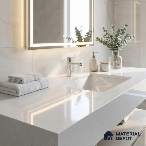 Belina Quartz QR 00054 Frosted Pebble Regalia Series 11.42 ft x 6.58 ft Quartz - 20 mm | 10 Years Warranty | Suitable for Kitchen, Restaurant, Counter Tops, Dining, Reception, office